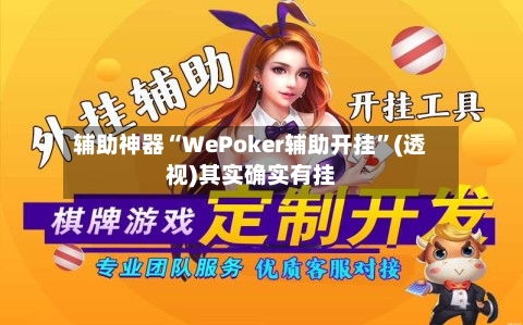 辅助神器“WePoker辅助开挂”(透视)其实确实有挂-第2张图片