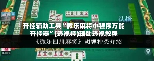 开挂辅助工具“微乐麻将小程序万能开挂器	”(透视挂)辅助透视教程-第2张图片