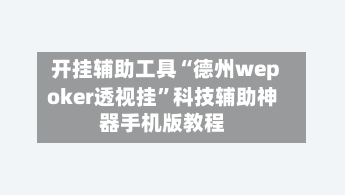 开挂辅助工具“德州wepoker透视挂”科技辅助神器手机版教程-第3张图片