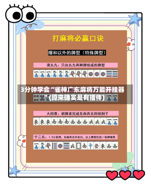3分钟学会“雀神广东麻将万能开挂器”(原来确实是有插件)-第2张图片