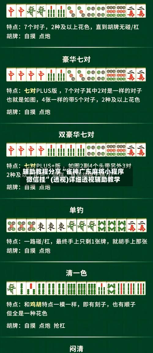 辅助教程分享“雀神广东麻将小程序微信挂”(透视)详细透视辅助教学-第3张图片
