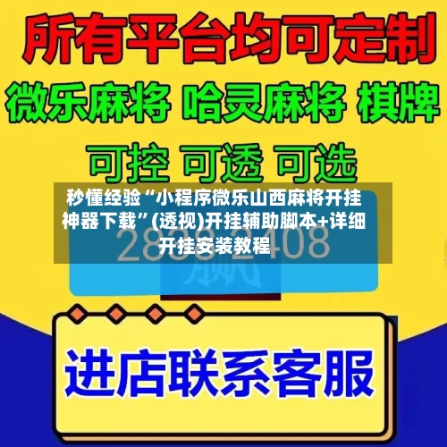 秒懂经验“小程序微乐山西麻将开挂神器下载”(透视)开挂辅助脚本+详细开挂安装教程-第2张图片