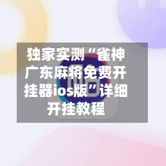 独家实测“雀神广东麻将免费开挂器ios版	”详细开挂教程-第2张图片