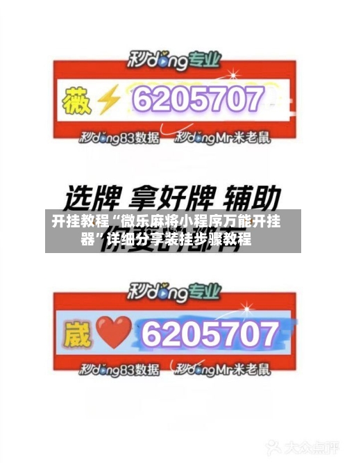开挂教程“微乐麻将小程序万能开挂器”详细分享装挂步骤教程-第2张图片