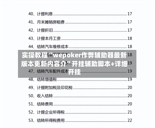 实操教程“wepoker作弊辅助器最新版本更新内容介”开挂辅助脚本+详细开挂-第3张图片