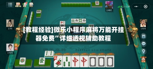 [教程经验]微乐小程序麻将万能开挂器免费”详细透视辅助教程-第2张图片