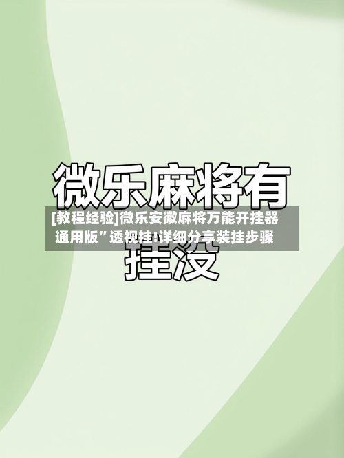 [教程经验]微乐安徽麻将万能开挂器通用版”透视挂!详细分享装挂步骤-第3张图片