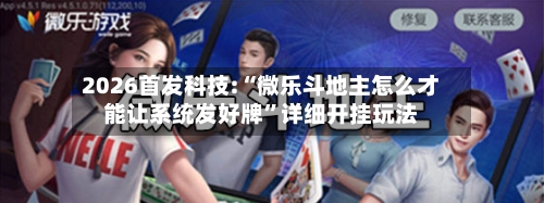 2026首发科技:“微乐斗地主怎么才能让系统发好牌	”详细开挂玩法-第2张图片