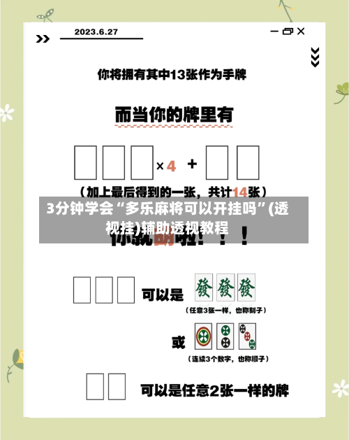 3分钟学会“多乐麻将可以开挂吗”(透视挂)辅助透视教程-第2张图片