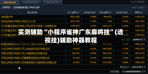 实测辅助“小程序雀神广东麻将挂”(透视挂)辅助神器教程-第2张图片