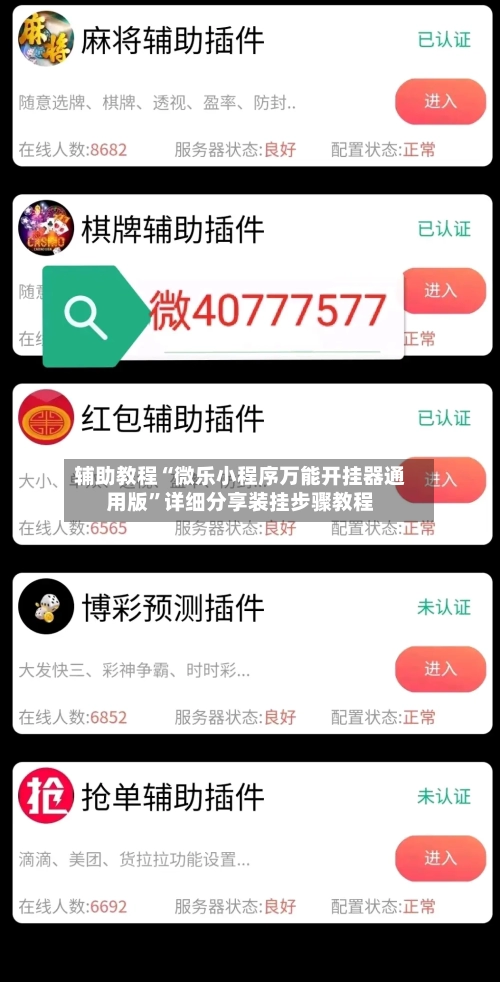 辅助教程“微乐小程序万能开挂器通用版”详细分享装挂步骤教程-第2张图片