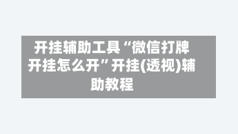 开挂辅助工具“微信打牌开挂怎么开”开挂(透视)辅助教程-第2张图片