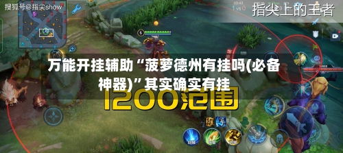 万能开挂辅助“菠萝德州有挂吗(必备神器)	”其实确实有挂-第3张图片