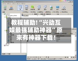 教程辅助!“兴动互娱最强辅助神器”原来有神器下载！-第3张图片