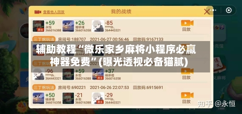 辅助教程“微乐家乡麻将小程序必赢神器免费	”(曝光透视必备猫腻)-第2张图片